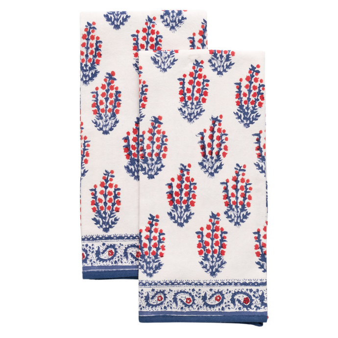 Sagar Red & Blue Tea Towel - Becket Hitch