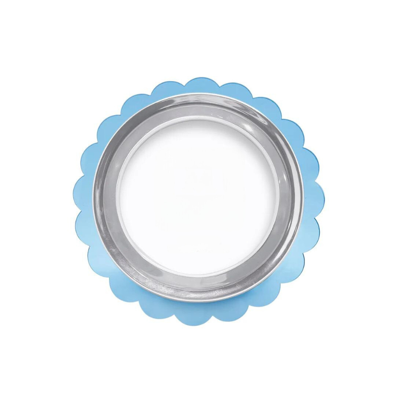 Light Blue Acrylic Scallop Round Frame