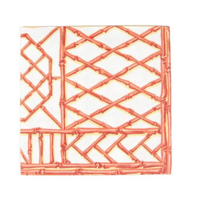 Bamboo Coral Cocktail Napkins - Becket Hitch