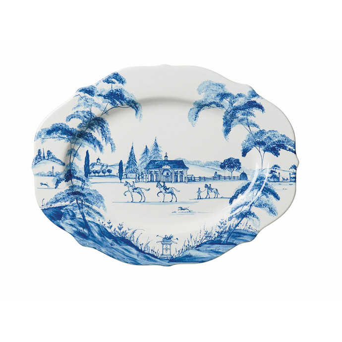 Country Estate Platter 15 in. - Delft Blue - Becket HItch