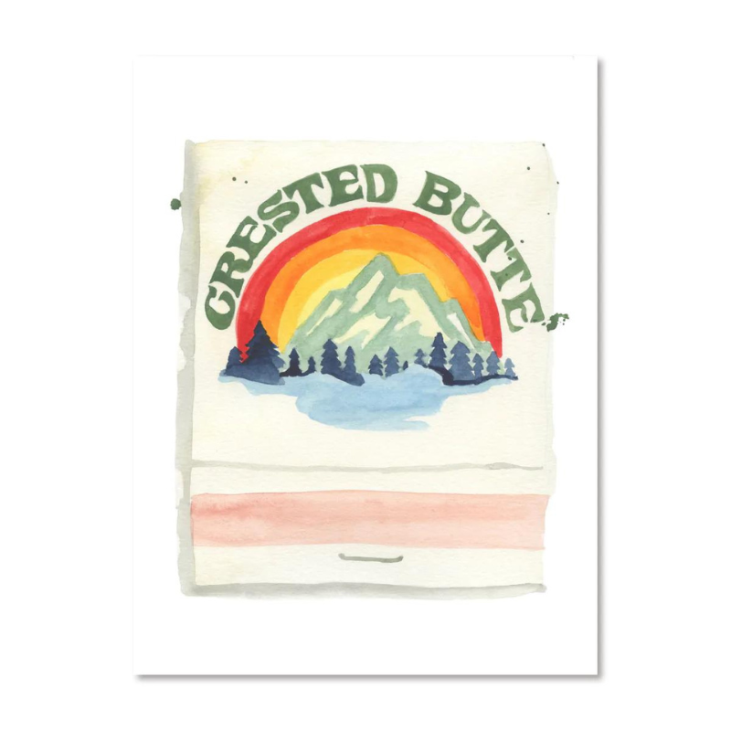 Crested Butte Matchbook Watercolor Print