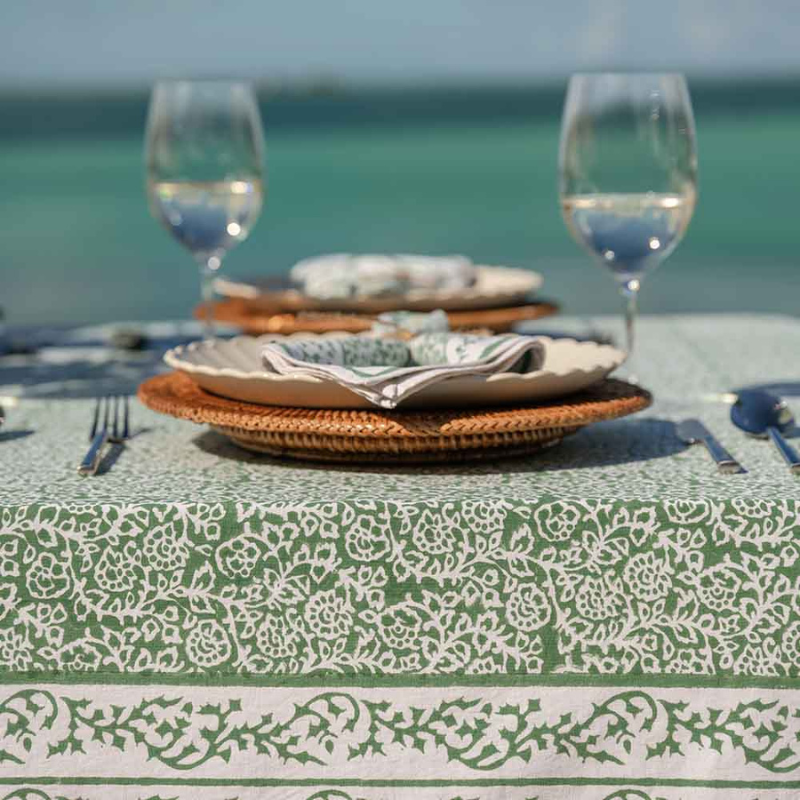 Tapestry Green Tablecloth