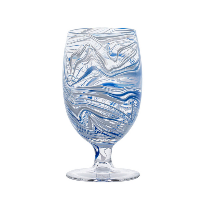 Puro Blue Marbled Goblet - Becket Hitch