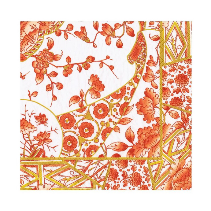 Coral Gilded Porcelain Luncheon Napkins-Becket Hitch