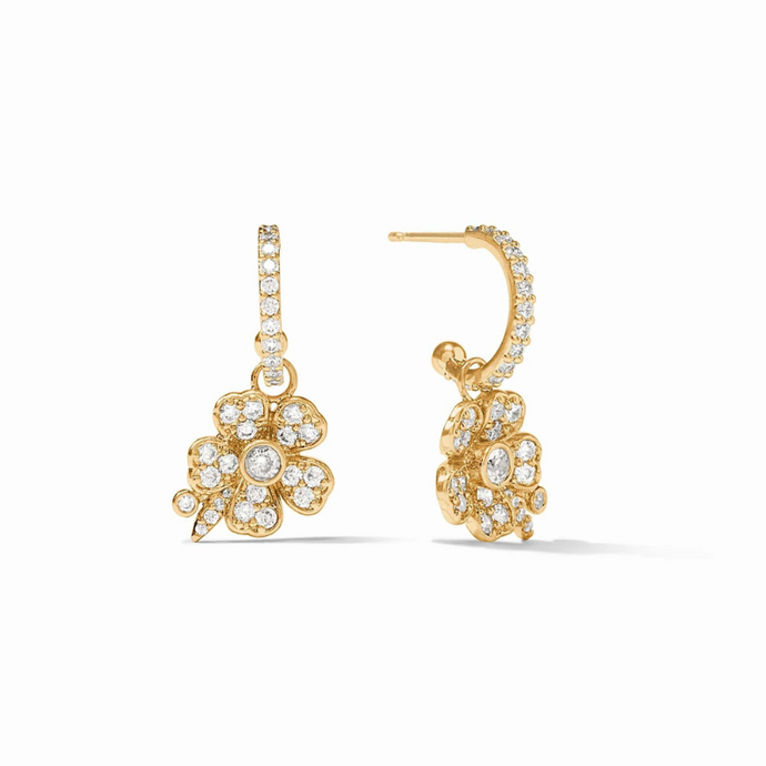 24K gold plate, CZ Length: 1.1 inches Post for pierced ears Includes 24K gold plated earring backs Julie Vos hallmark - Becket Hitch