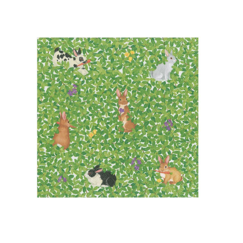 Bunnies and Boxwood Luncheon Napkin - Becket Hitch