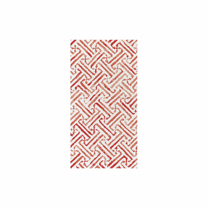 Greek Key Red Guest Towels-Becket Hitch