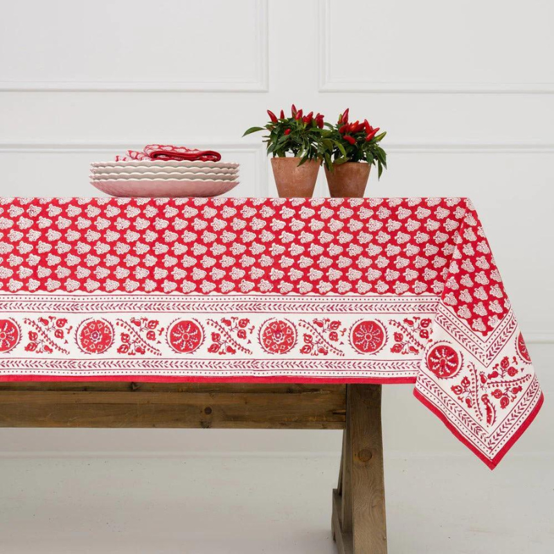 Pom Buti Red Tablecloth 60x120