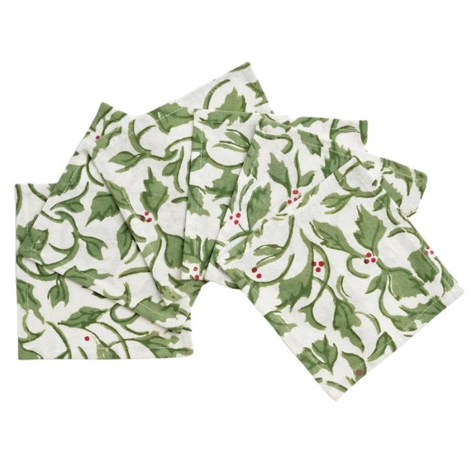 Holly Berry Cocktail Napkins Set - Becket Hitch
