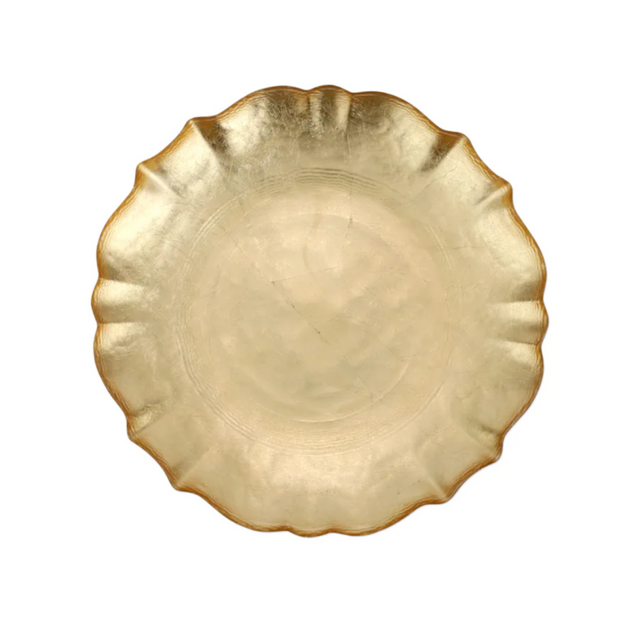 Baroque Glass Gold Cocktail Plate - Becket Hitch