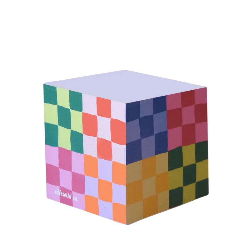 Rainbow Check Sticky Note Cube-Becket Hitch