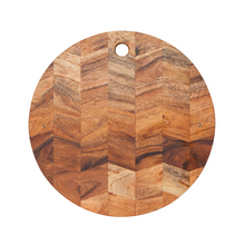 Load image into Gallery viewer, Round Chevron Acacia Cheese Board Small - Becket Hitch
