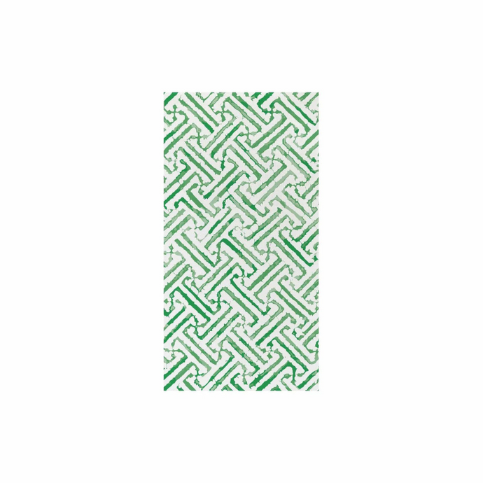 Greek Key Green Guest Towels-Becket Hitch