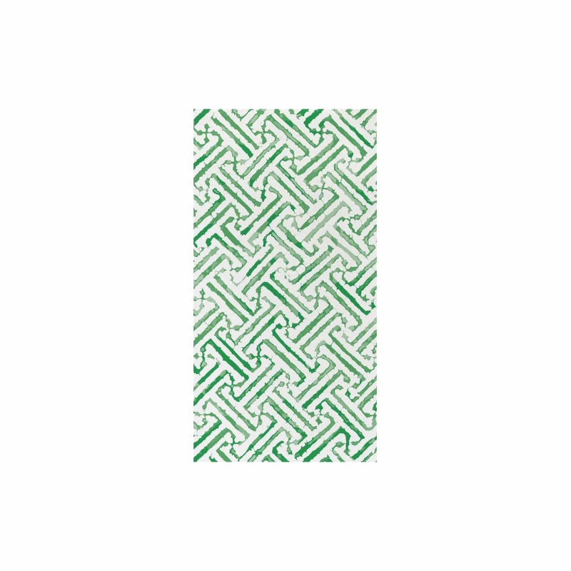 Greek Key Green Guest Towels-Becket Hitch