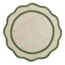 Load image into Gallery viewer, Scalloped Rice Paper Placemat , Green
