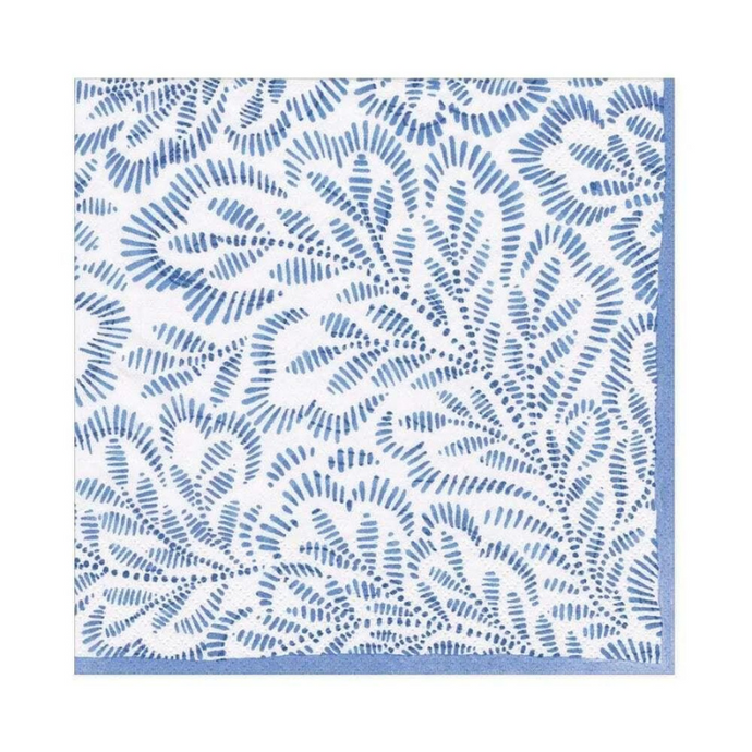 Block Print Leaves Luncheon Napkins - becket hitch