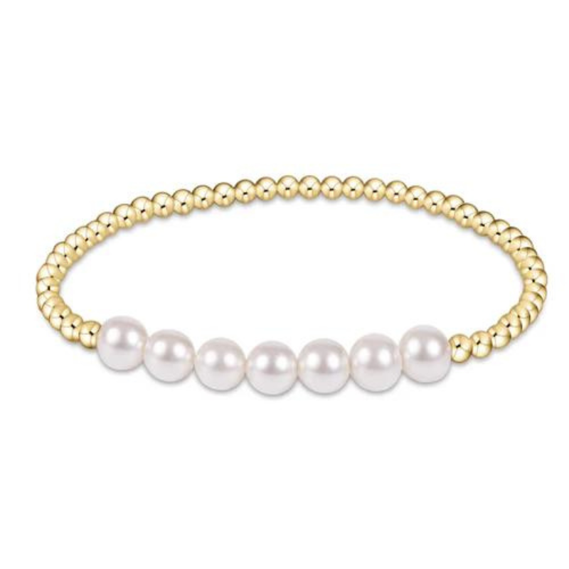 Classic Gold Bliss 3mm Bracelet 6mm Pearl - becket hitch