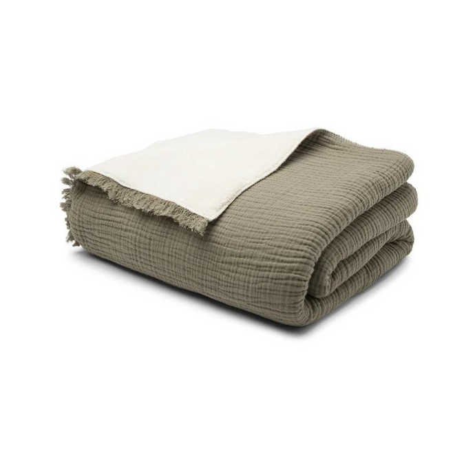 Alaia Sherpa Throw in Moss - Becket Hitch