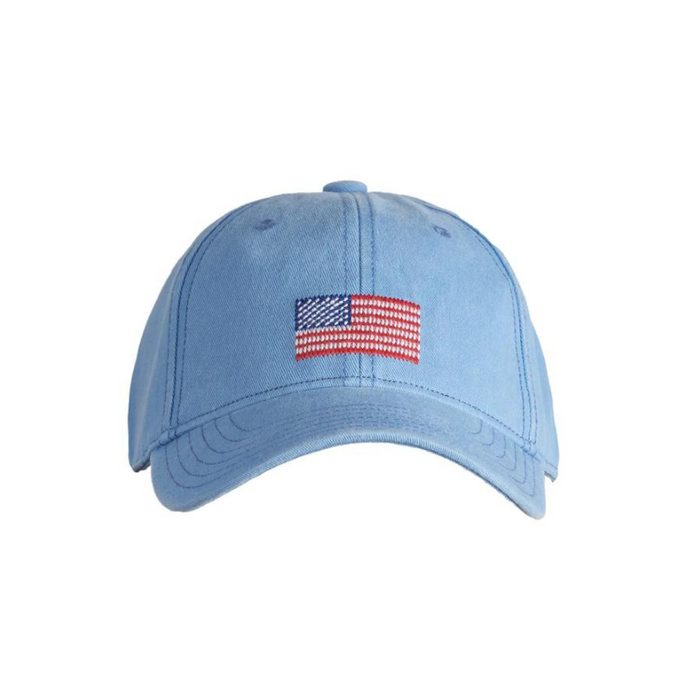 Kids American Flag Baseball Hat, Light Blue - Becket Hitch