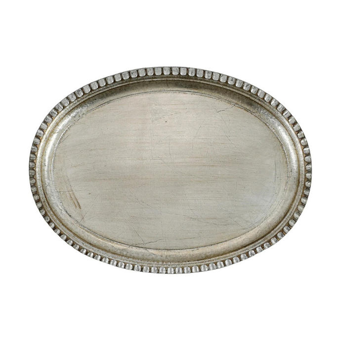 Florentine Platinum Small Oval Tray - becket Hitch