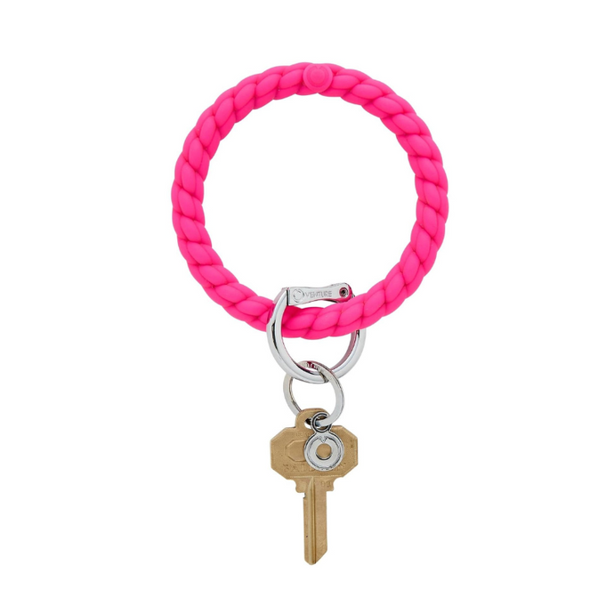 Tickled Pink Braided Silicone Key Ring - Becket Hitch