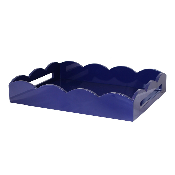 Navy Scalloped Tray -Becket Hitch