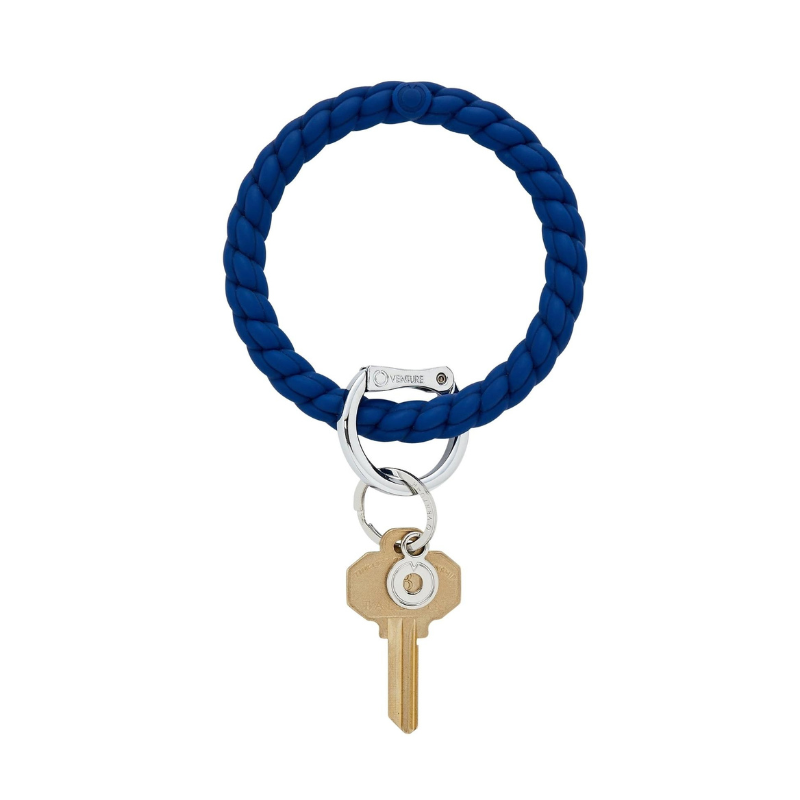 Midnight Navy Braided Silicone Key Ring - becket hitch