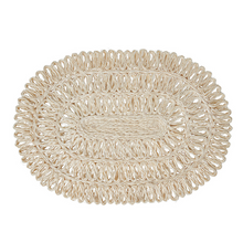 Load image into Gallery viewer, Straw Loop Oval Placemat Whitewash
