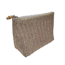 Load image into Gallery viewer, Metallic Gold Straw Clutch
