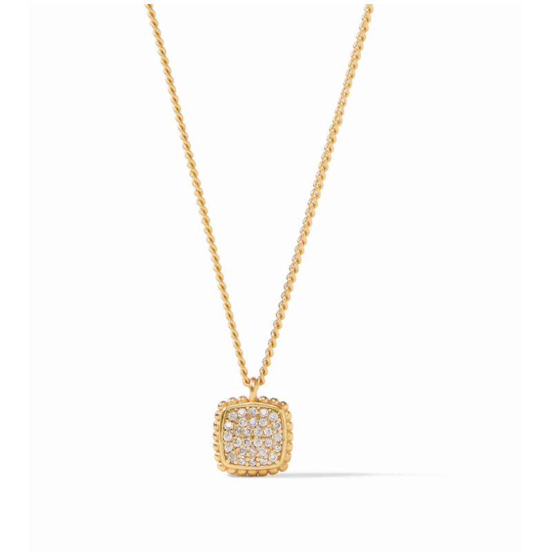 Noel Pave Solitaire Necklace in Pave Cubic Zirconia