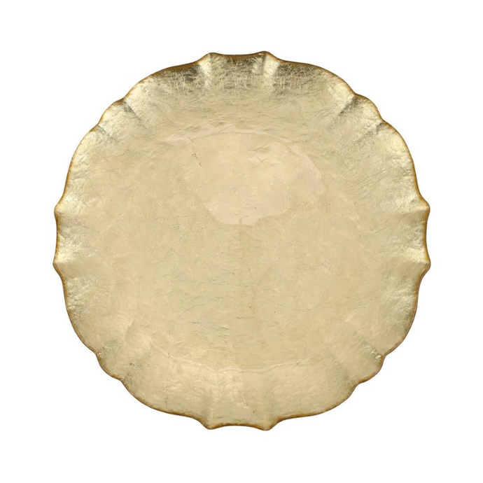 Baroque Glass Gold Dinner Plate - becket Hitch
