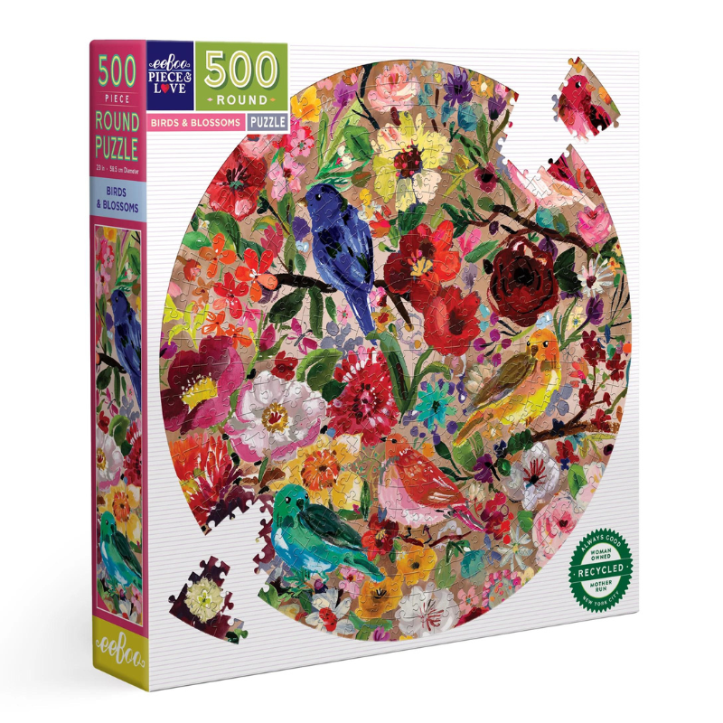 Birds & Blossoms 500 Round Puzzle - Becket Hitch