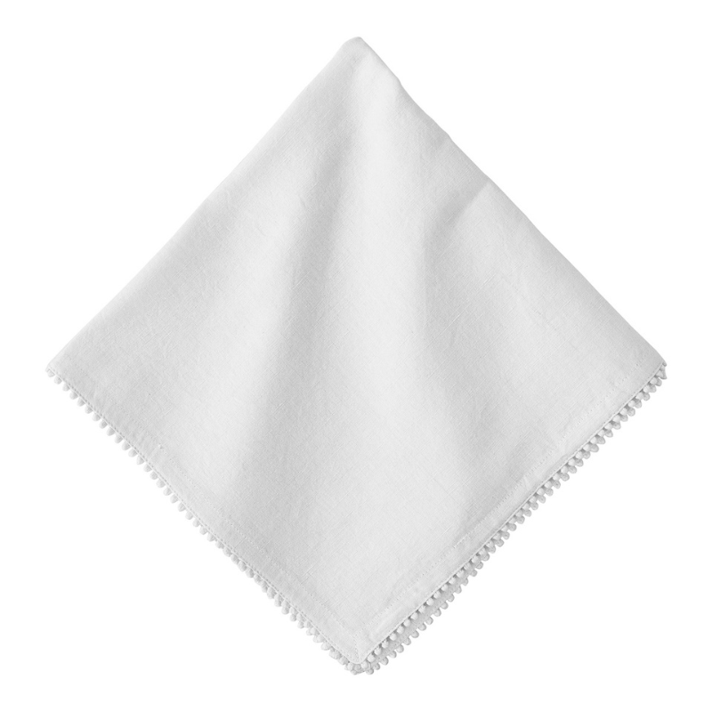 Berry Trim White Napkin - Becket HItch