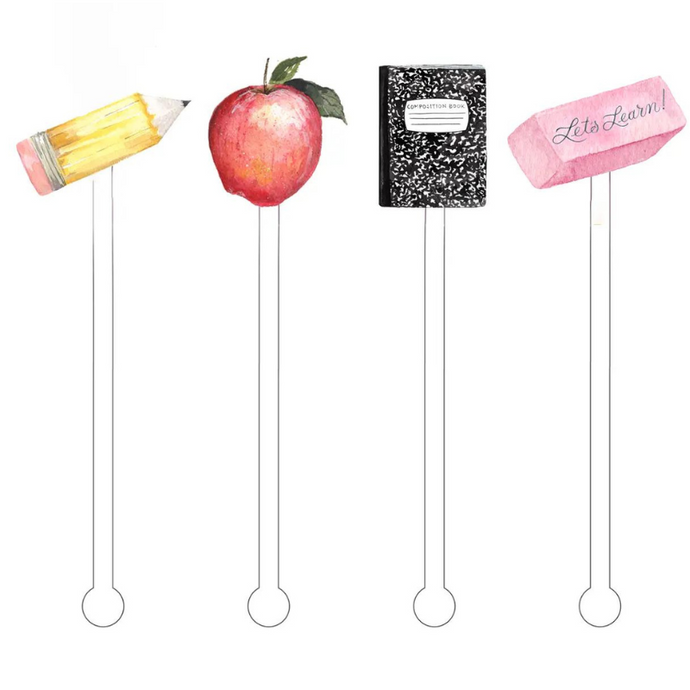 Back To School Stir Sticks Drink Stirrers-Becket Hitch