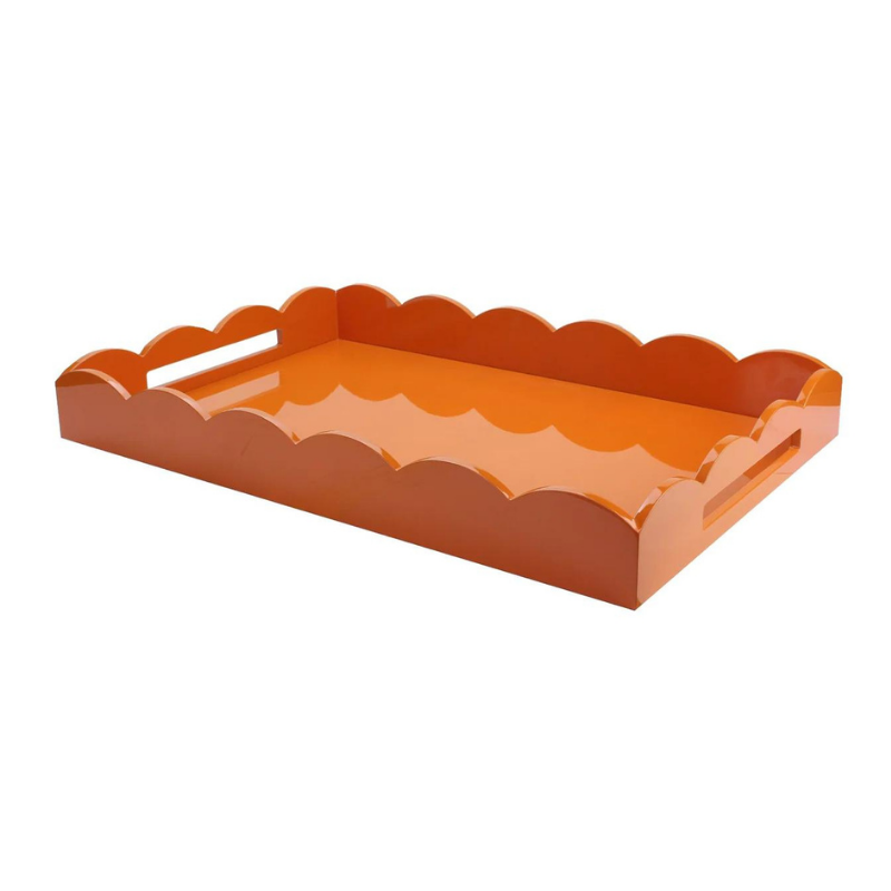 Orange Scalloped Tray