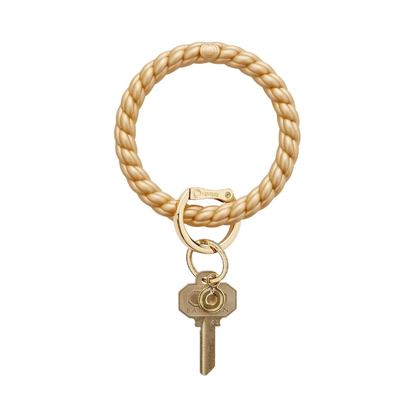 Solid Gold Rush Braided Silicone Key Ring