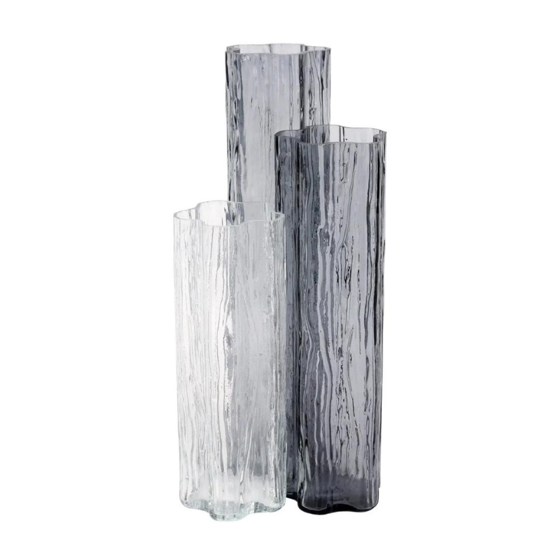 Flora Glass Gray Vase-Becket Hitch