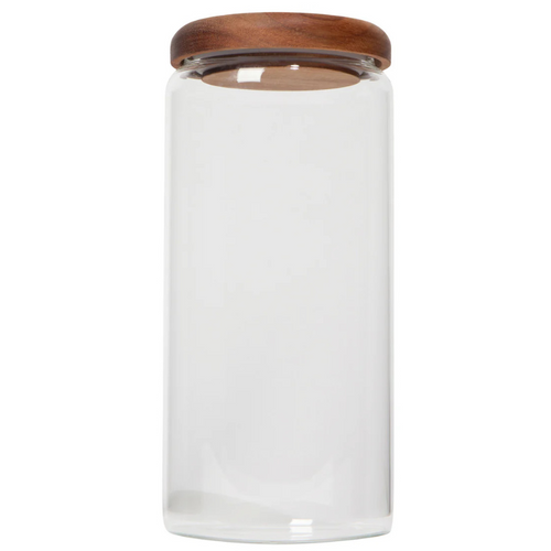 Acacia Wood Glass Large Jar-Becket Hitch