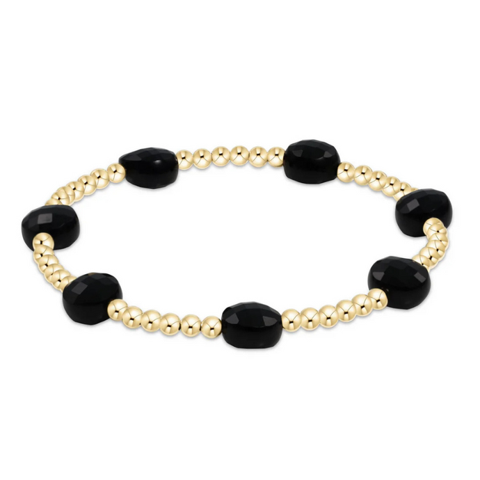 Admire Gold 3mm Beaded Bracelet Faceted Onyx-Becket Hitch