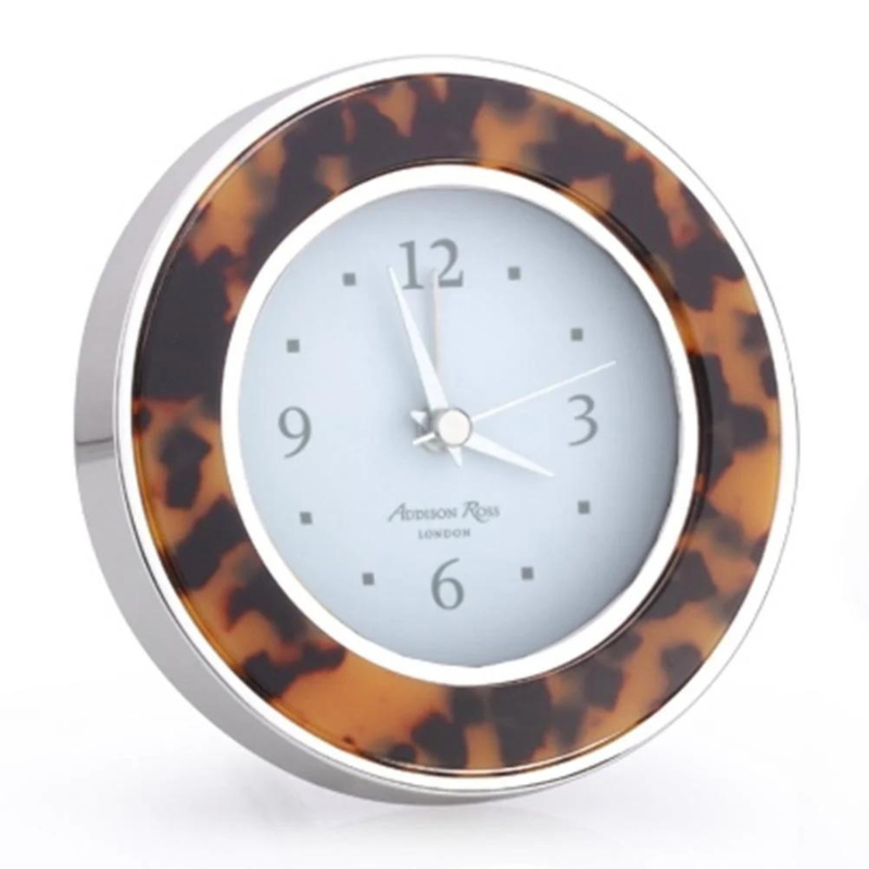 Alarm Clock Faux Tortoise & Silver-Becket Hitch