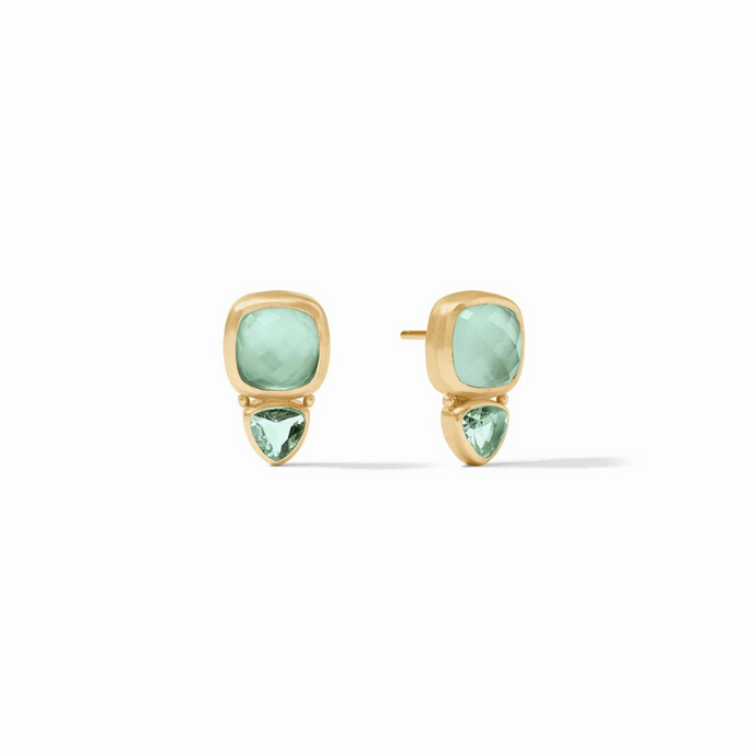 Aquitaine Duo Stud in Iridescent Aquamarine Blue - Becket Hitch