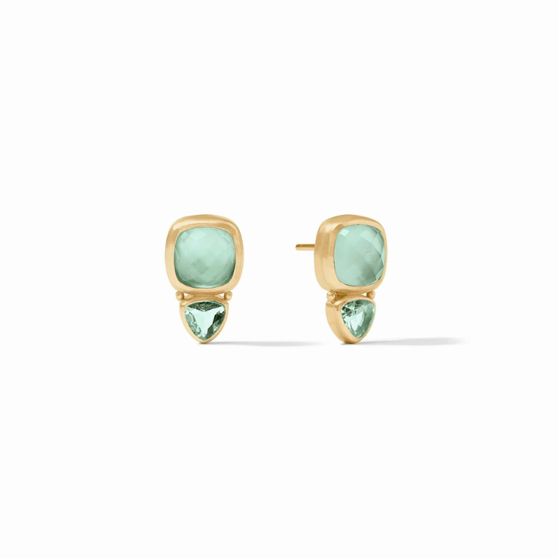 Aquitaine Duo Stud in Iridescent Aquamarine Blue - Becket Hitch