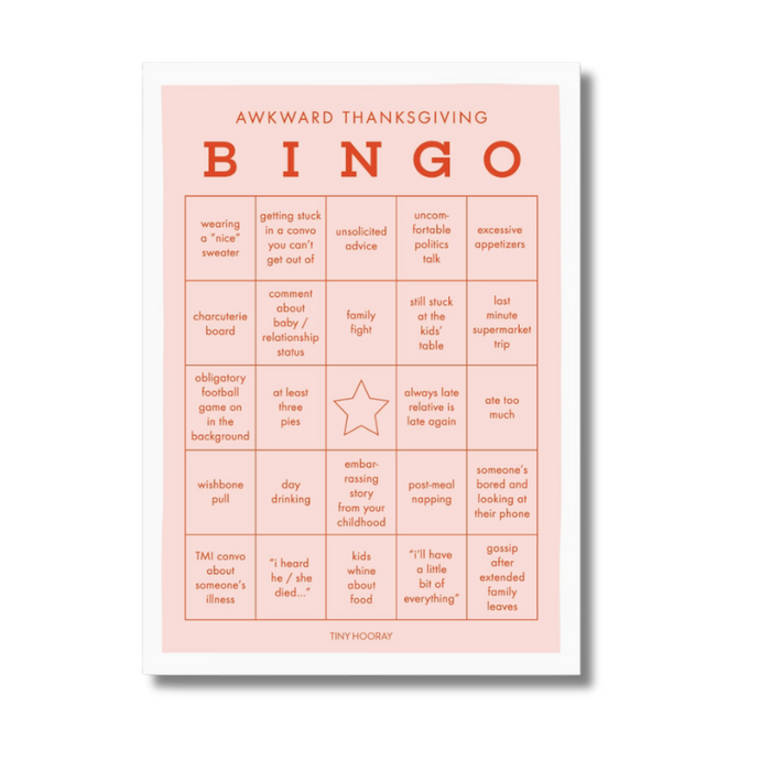 Awkward Thanksgiving Bingo Game-Becket Hitch