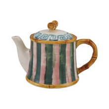 Load image into Gallery viewer, Bamboo &amp; Striped Teapot - Becket Hitch
