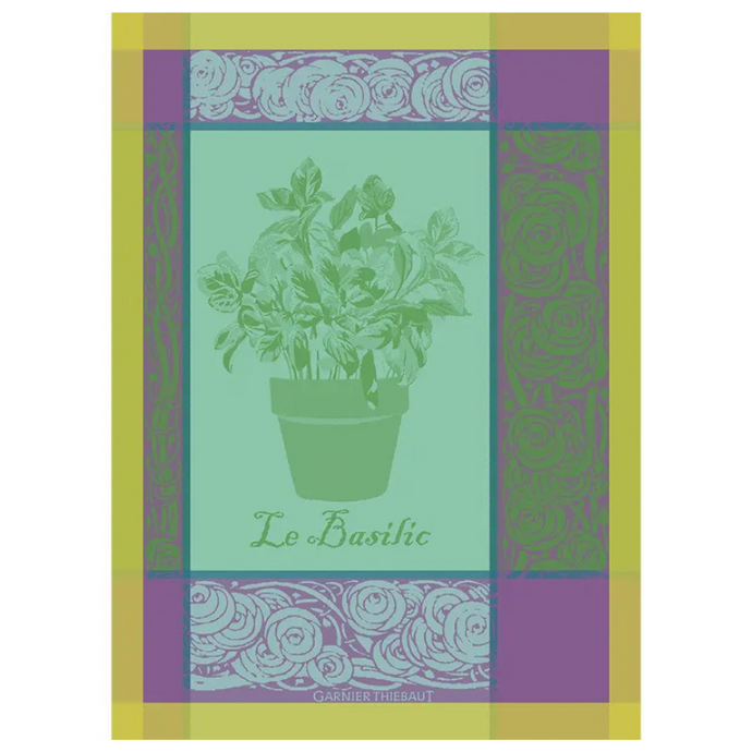 Basilic Purple Kitchen Towel-Becket Hitch