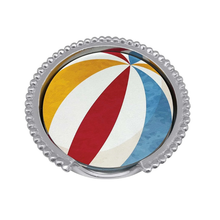Load image into Gallery viewer, Beach Ball and Stripes Beaded Coaster Set - Becket Hitch
