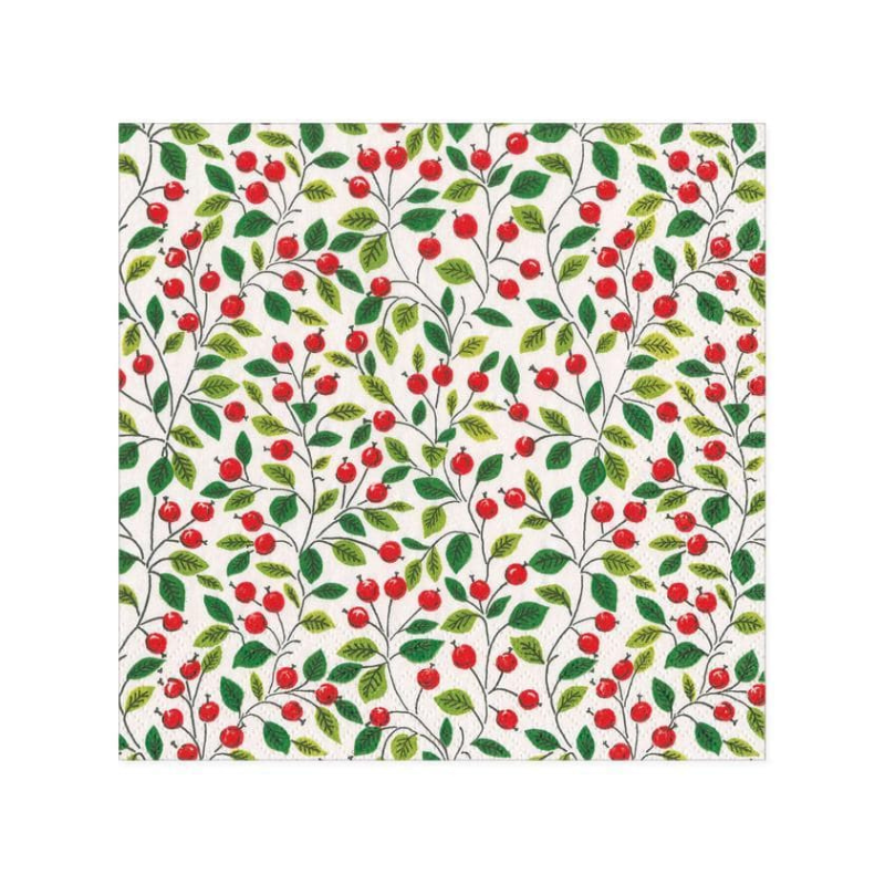 Berries and Leaves Cocktail Napkins-Becket Hitch