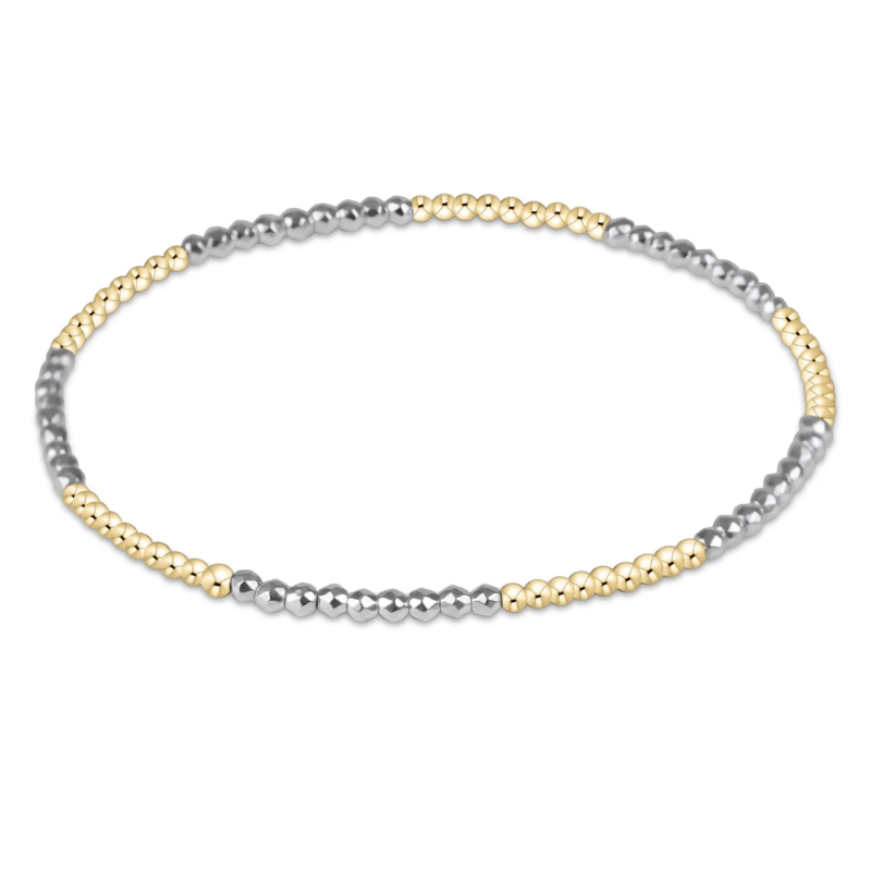 Blissful Pattern 2mm Bead Bracelet Bright Silver Faceted Hematite - Becket Hitch