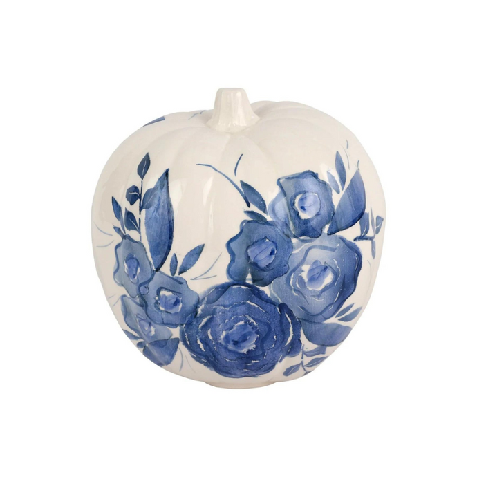 Blue Camellia Tall Figural Pumpkin-Becket Hitch