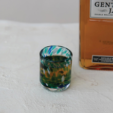 Load image into Gallery viewer, Blue Confetti Shot Glass - Becket Hitch
